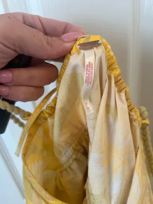 Free People Deserted Island Mini Dress Yellow Combo XS thumbnail 6