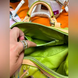 Vintage Y2K XOXO Mini Handbag – Green Logo‎ Print with XOXO Charms thumbnail 9