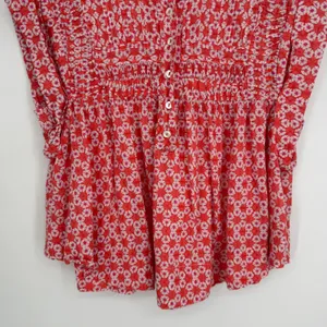 Tuckernuck Ro's Garden Nini Top Small Orange Floral Boho Flutter Sleeve Cotton thumbnail 6