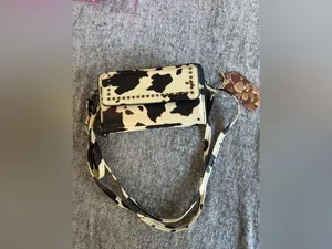 Pony Print Studded Crossbody Bag - Black & White thumbnail 3