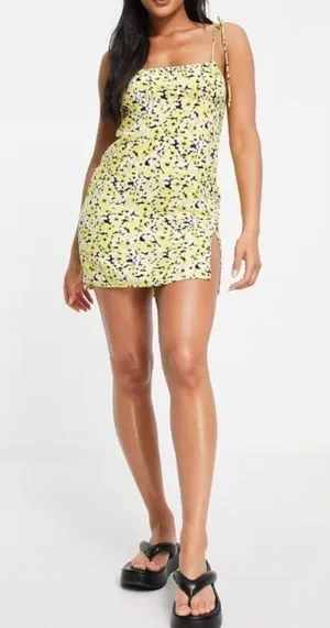 ASOS Flirty Brunch Resort Vacation Tropical Floral Mini Dress NWT thumbnail 1