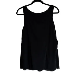 Lane Bryant Black Satin Surplice Babydoll‎ Top Rhinestone Buckle Plus Size Tank thumbnail 7