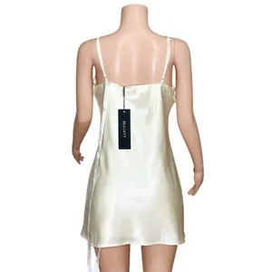 ELLIATT Katalina 3D Floral Satin Dress, Ivory, Large thumbnail 10
