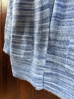 Time & Tru Cozy Blue Open-Front Knit Cardigan Sweater Medium thumbnail 3