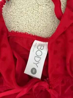 NWOT CottonOn iBODY Red Heart Print Sheer Camisole with Adjustable Tie & Straps thumbnail 3