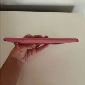 Prada Vitello Pink Envelope Clutch Wallet with Gold Embossed Hardware thumbnail 4