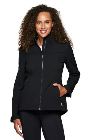 NEW Avalanche Women's Fleece Lined Hoodie Soft Shell Jacket in Black - Size M thumbnail 1