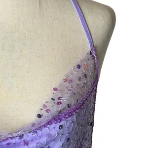 Dyspnea Paris Circa 2004‎ Dress Women Small Purple Sequin Cowl Neck Mini Party thumbnail 5