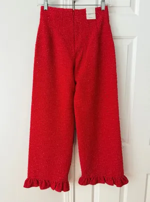 NWT Anthropologie Maeve The Colette Crop Wide-Leg Pants: Tweed Edition, Size 25 thumbnail 13