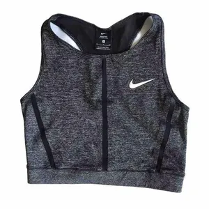 NIKE PRO HYPERCOOL Women’s TANK TOP DRI FIT CROPPED GREY BLACK MESH Size Small thumbnail 1