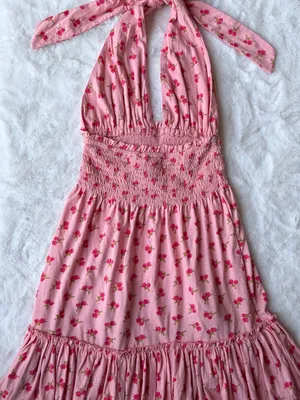 NWT Loveshackfancy Aisling Halter Cotton Mini Ruffle Dress thumbnail 12