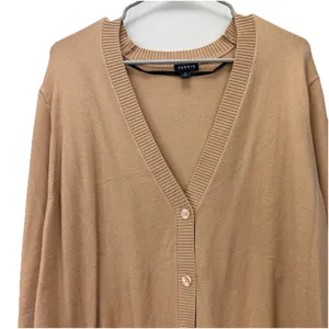 Torrid Neutral Beige V Neck‎ Pocket Button Cardigan Sweater Size 3X thumbnail 6