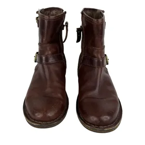 UGG Fabrizia Buckle Biker Boots Ankle Boots 7.5 Dark Brown 1001661 thumbnail 2