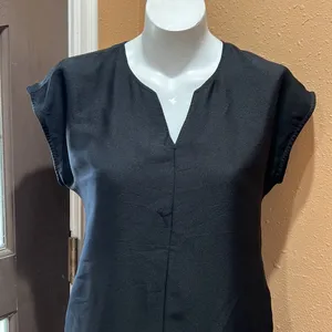Madewell black eyelet short sleeve dress thumbnail 2