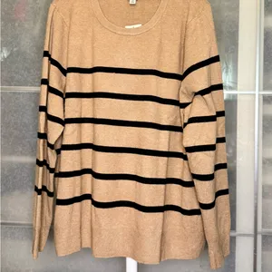 a new day Women's Tan and Black Striped Sweater thumbnail 3