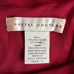 Social Couture Wine Red Boat Neck A Line Mini Dress, L thumbnail 8