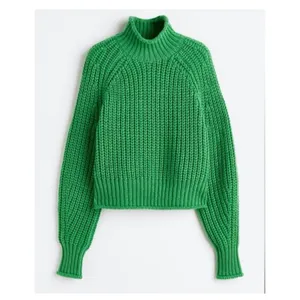 H&M Green Chunky Knit Mock Neck Sweater thumbnail 8