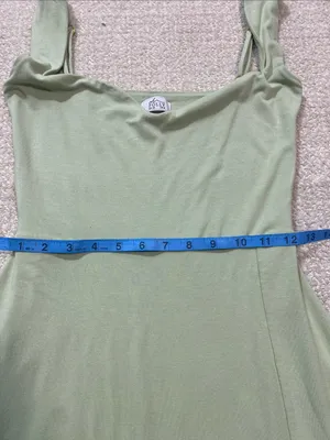 Oh Polly Light Green Square Neck Mini Dress Size Us6 92% Modal 8% Elastane thumbnail 14