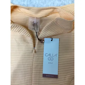 Calia Golf Renew‎ Cap Sleeve Polo Peach Sherbet Ribbed Quarter Zip XS WCG1001 thumbnail 2
