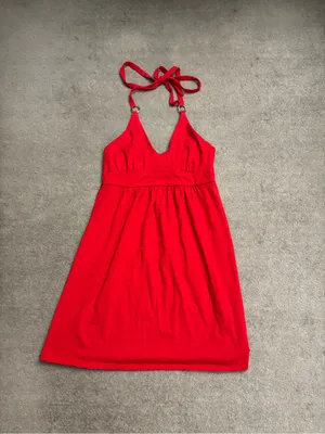 Victoria’s Secret Moda International Bra Top Halter Dress Red Y2K 2000’s Vintage thumbnail 2