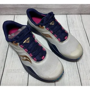 Saucony Peregrine 12 Blue Gold Pink Trail Running Sneakers Womens Sz 9.5 thumbnail 3