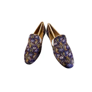 Tory Burch Jacquard Smoking Slipper Loafer Plum Gold Floral Size 7 NIB‎ thumbnail 6