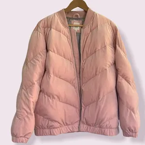 GAP pink down alternative crushed velvet coat thumbnail 2