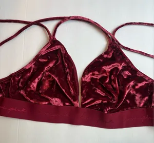 Victoria's Secret Velvet Bralette in Deep Red thumbnail 1