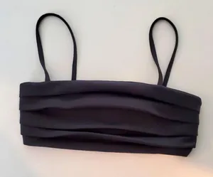 NWOT! Zara Black Pleated Crop Top thumbnail 1