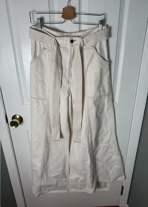Farm Rio Belted Wide-Leg Twill Pants M thumbnail 2