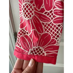 Anthropologie‎ NWT Dolan Pink & White Linen Cutwork Jacket Size M thumbnail 8