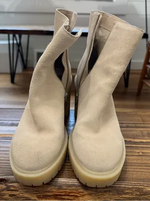 Dolce Vita BOOTIES Dune Suede SIZE 8 Platform Heel 3.5" Zipper on Side thumbnail 4