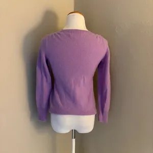 100% Cashmere Alex Marie Sweater Medium Purple V-Neck Long Sleeve Pullover thumbnail 3