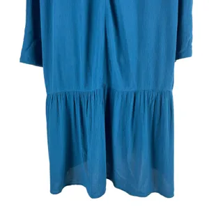 Soft Surroundings Mirabella Moroccan Ruffle Dress Lagenlook Teal Size M thumbnail 9