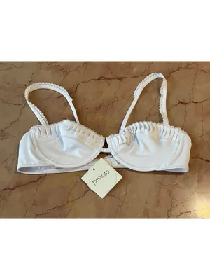 PEIXOTO Kallie Bikini Top in White Medium New Womens Swim thumbnail 5