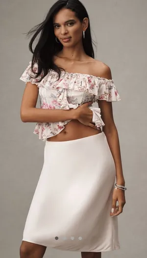 Anthropologie The Tilda Knee-Length Slip Skirt thumbnail 1
