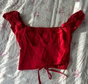Red milkmaid corset lace top thumbnail 3