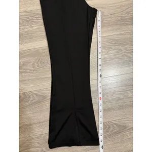 Whimsigoth Womens Pants Size M Black‎ Front Slit Cropped Flare Seam Goth Stretch thumbnail 10