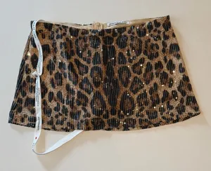 Lucy in the Sky Sequin Mini Skort in Cheetah Print thumbnail 1