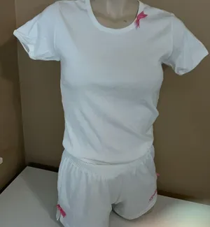 Bride Size Medium White Bride Short W/Pink Ribbons & White Baby Tee W/Pink Bow thumbnail 1