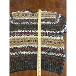 Carolyn Taylor For by Design Sweater Fair Isle Knit Pullover Striped Grandpa Y2K thumbnail 9