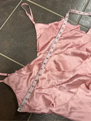 Petal + Pup Ciao Ruffles Maxi Satin Dress Sleeveless Long Pink Large NEW thumbnail 13
