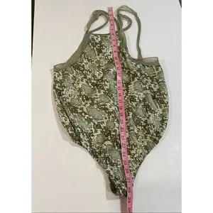 NWT Free People Intimately Snake Print Halter Bodysuit Boho Top thumbnail 7