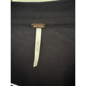Free‎ People Black Puff Sleeve Ruched Crop Top XS Slub Knit Balloon Sleeve Boho thumbnail 3