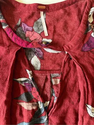 Free People Women's Electric Orchid Print Swing Tunic Mini Dress Red Size Medium thumbnail 2