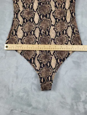A.L.C. x Bandier Bodysuit Womens Size S Small Python Snakeskin Cutout Mock Neck thumbnail 7