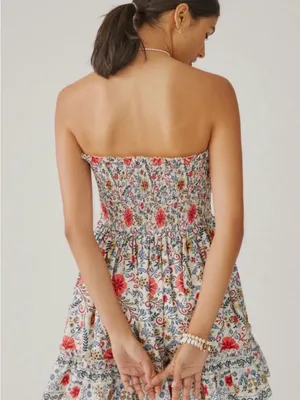 NWT Anthropologie Forever that Girl Rubble Tube Mini Dress Size XL Ivory Multi thumbnail 2