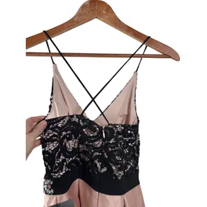 By & By Blush Size 1 Pink Black Sequin Lace Homecoming‎ Dress Pockets Size 1 thumbnail 7