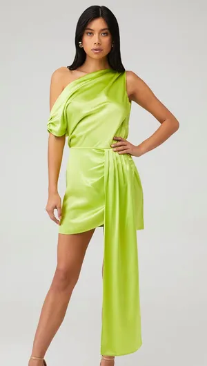 NONCHALANT LABEL X FASHIONPASS NATALIE DRESS in citrone thumbnail 1