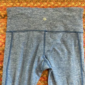Lululemon Turn Around Tights Blue Heathered Ruched Leggings Rulu thumbnail 6